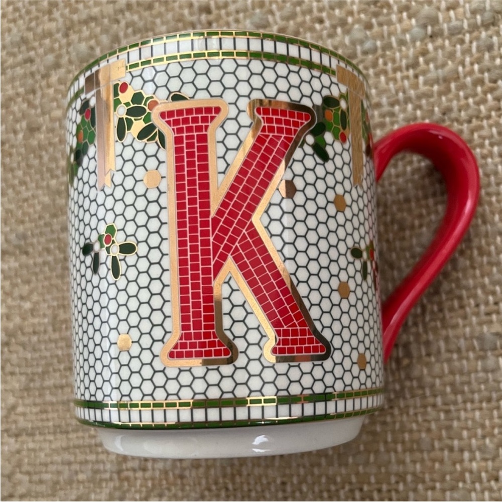 Anthropologie “K” Red and Green Holiday Mug - Picture 3 of 6